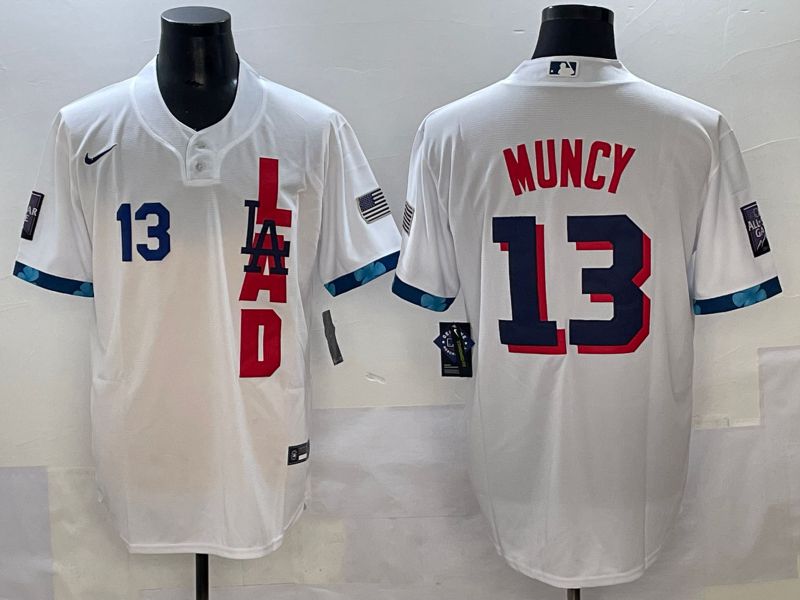 Men 2025 Los Angeles Dodgers #13 Muncy White All star Nike MLB Jersey style 3->los angeles dodgers->MLB Jersey